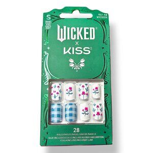 KISS x WICKED Press-On Nails -"Marvelous Munchkinland", Blue Squoval, 28ct Lt Ed